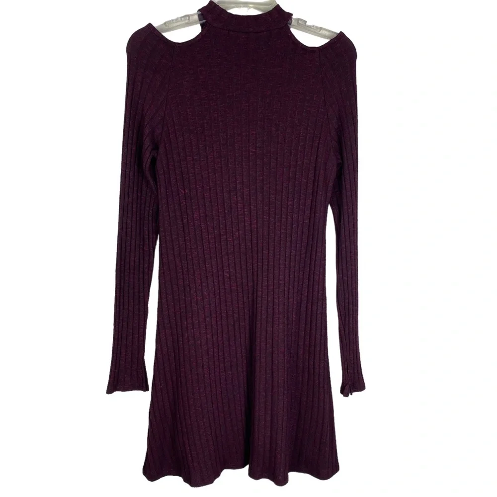 Michael Stars Ribbed Mini Dress Size M Jasper Boy Cut Out Mock Neck Office - Picture 5 of 12